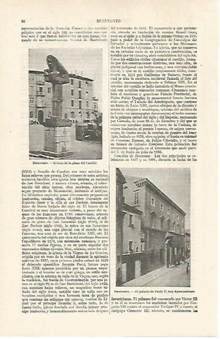 LAMINA ESPASA 24309: Plaza del Castillo y Palacio de Paulo V en Benevento