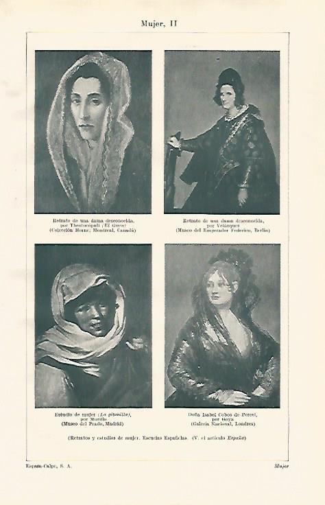 LAMINA ESPASA 24475: Retratos y estudios de mujer. Escuela Española
