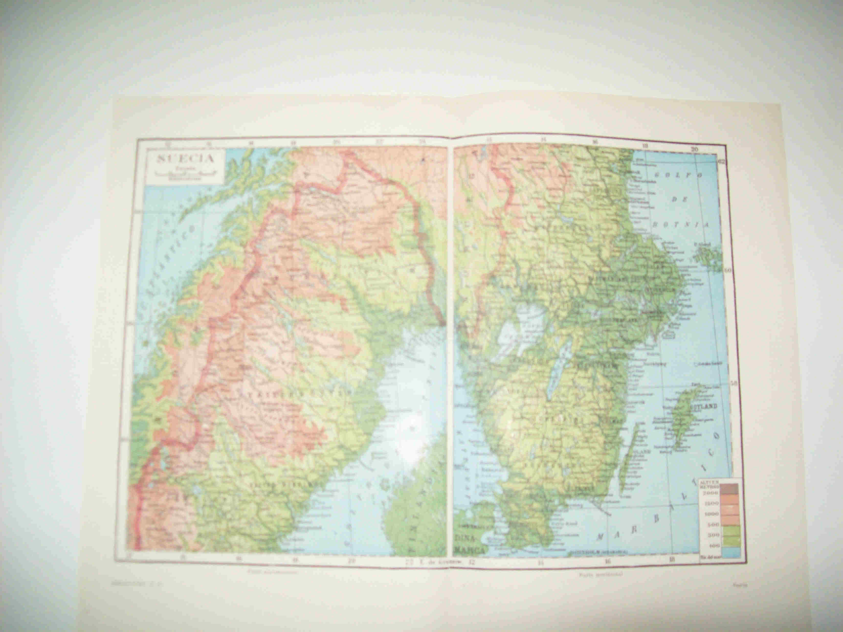 LAMINA ESPASA 22524: Mapa de Suecia