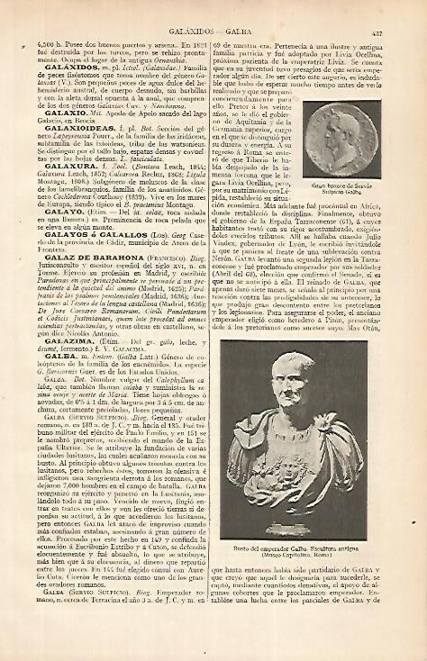 LAMINA ESPASA 24793: Busto del emperador Galba