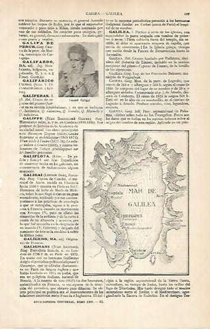 LAMINA ESPASA 24810: Mapa del Mar de Galilea