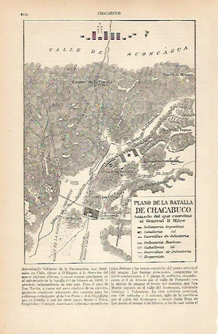 LAMINA ESPASA 25071: Plano de la Batalla de Chacabuco