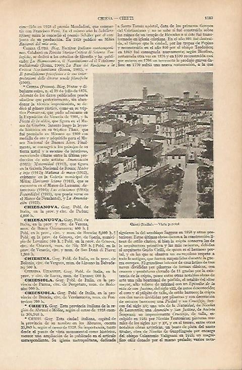 LAMINA ESPASA 25094: Vista de Chieti Italia