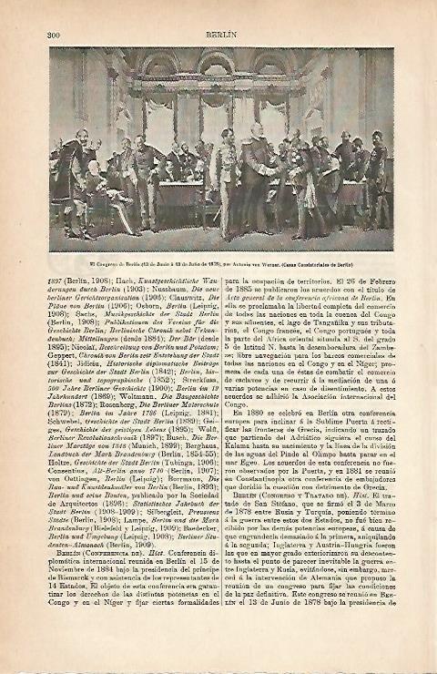 LAMINA ESPASA 25177: El Congreso de Berlin por A. von Werner