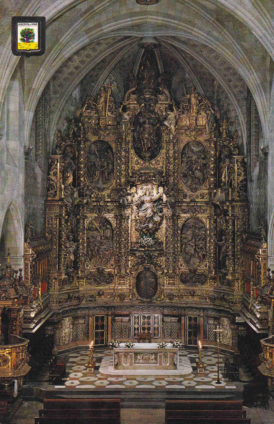 POSTAL 18896: RETABLO PARROQUIA ARENYS DE MAR SXVIII