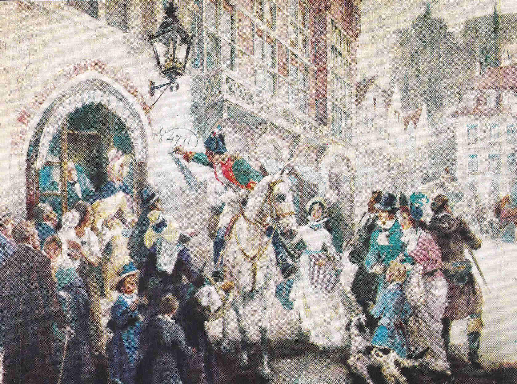 POSTAL 18997: IL CAVALIERE NEL VICOLO DELLE CAMPANA