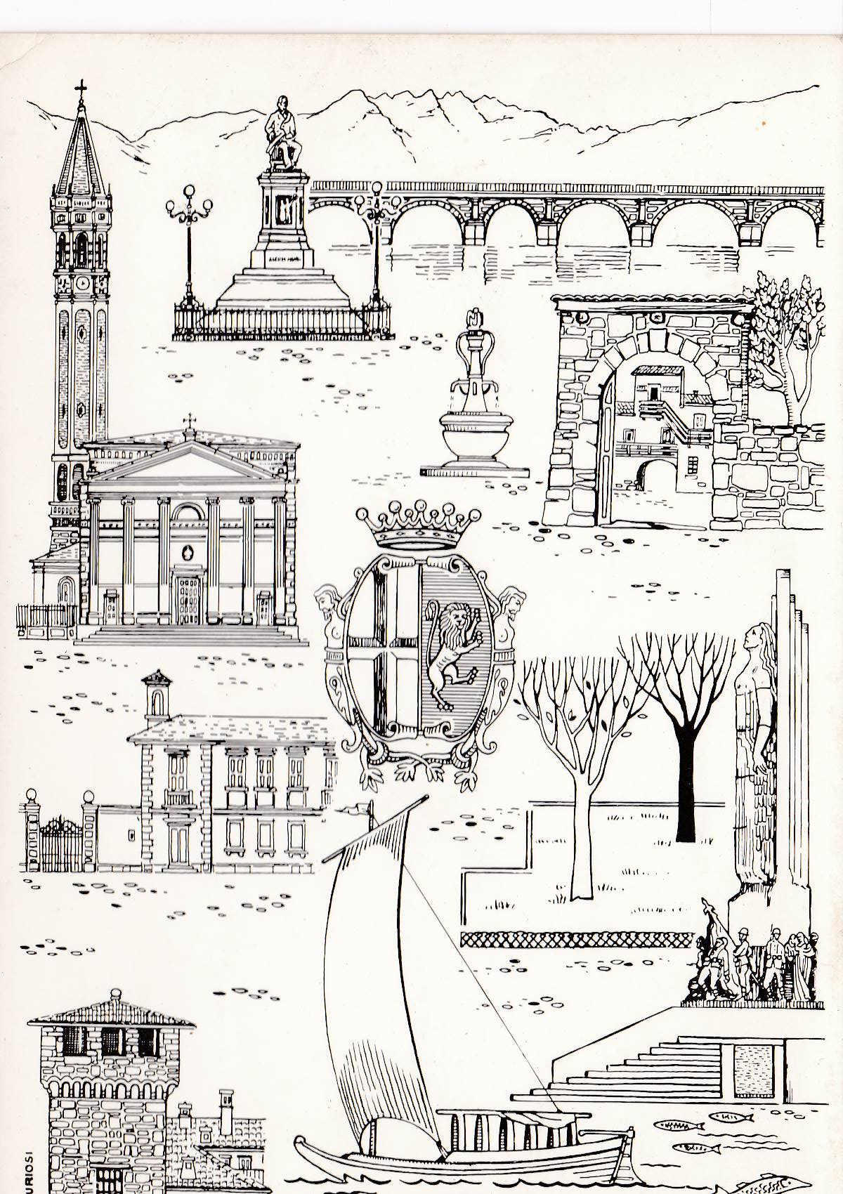 POSTAL 19029: MAPA VENECIA DIBUJO
