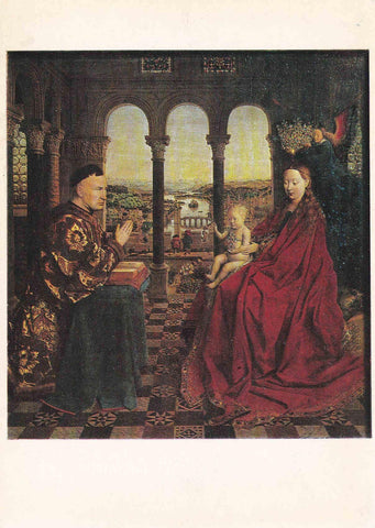 POSTAL 19053: VAN EYCK: VIRGEN CON EL CONCILLER ROLIN