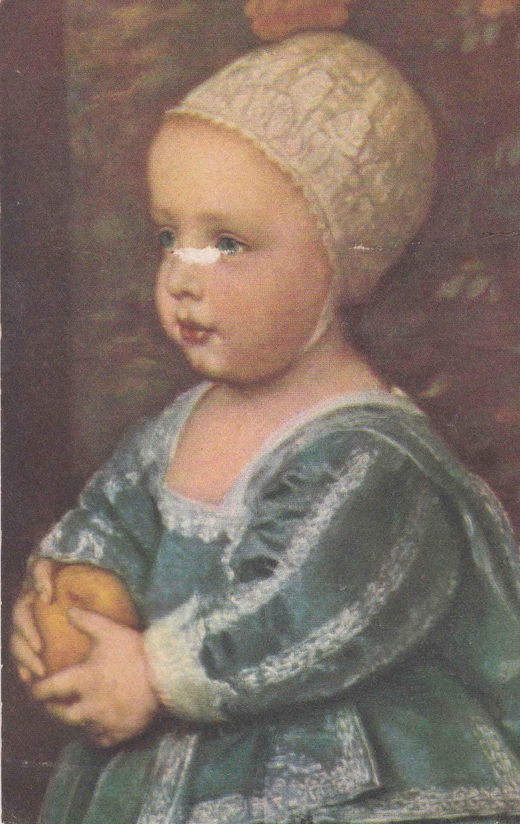 POSTAL 19078: CUADRO DE NIÑA MEDIEVAL