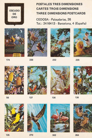 POSTAL 19103: POSTALES TRES DIMENSIONES: PAJAROS