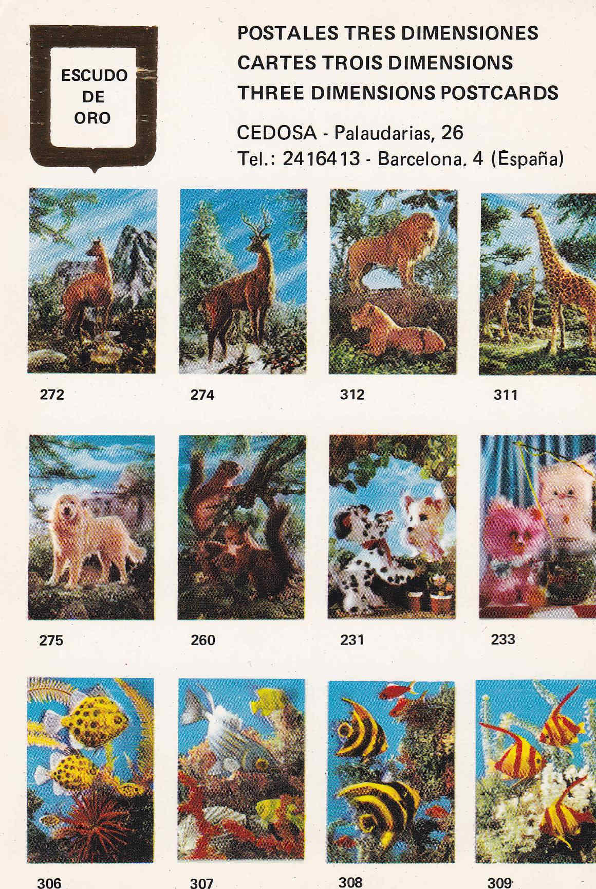POSTAL 19118: POSTALES TRES DIMENSIONES: ANIMALES AFRICANOS