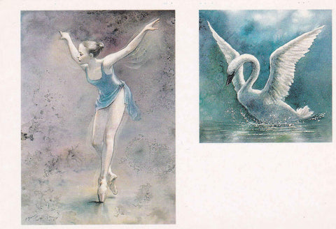 POSTAL 19158: IMAGENES DE BAILARINA Y CISNE