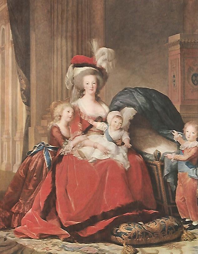 LAMINA 9828: Maria Antonieta y sus hijos por L. E. Vigee-Lebrun