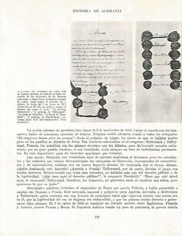 LAMINA 9965: Acta final del Congreso de Viena 1815