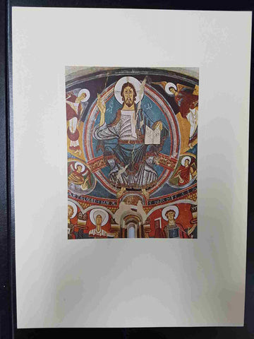 Lamina  Pintura mural de la iglesia de San Clemente de Tabull, siglo XII, museo arte de Barcelona (Pantocrator)