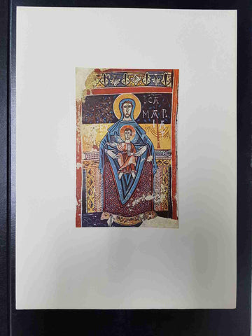 Lamina  Pintura mural del siglo XII:  Virgen con Niño Jesus, iglesia Santa Maria de Sorpe, museo de arte de Barcelona
