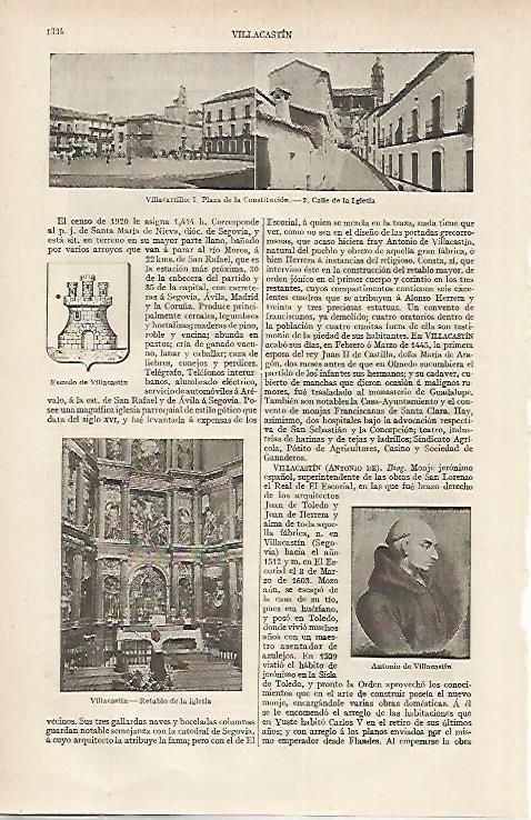LAMINA DE ESPASA 313: Imagenes de Villacastin