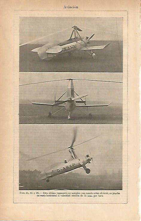 LAMINA DE ESPASA 323: Autogiro