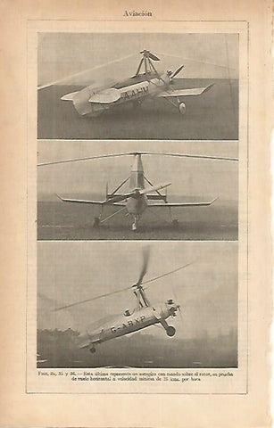 LAMINA DE ESPASA 323: Autogiro