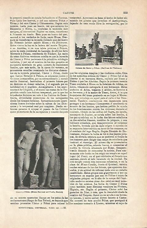 LAMINA ESPASA 3031: Castor y Polux