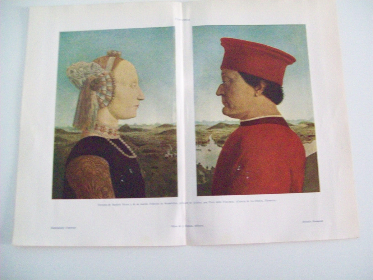LAMINA ESPASA 3470: Bautista Sforza y su marido Federico de Montefeltro por Piero della Francesca