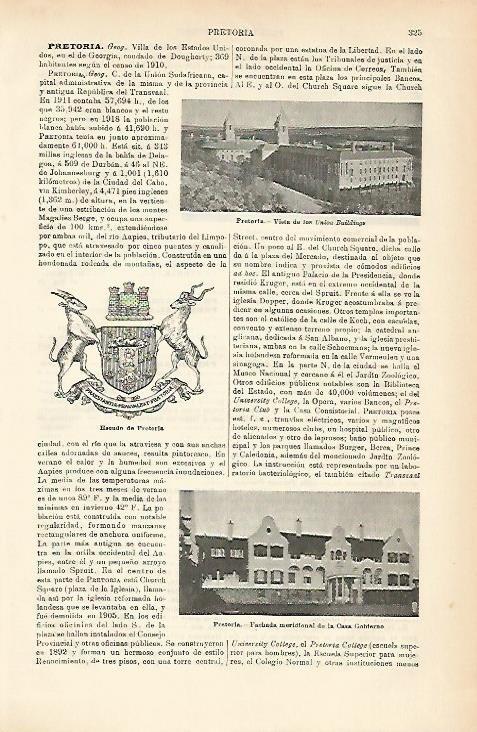 LAMINA ESPASA 3598: Vistas de Pretoria Estados Unidos