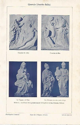 LAMINA ESPASA 3814: Relieves y esculturas de la Iglesia de San Petronio en Bolonia
