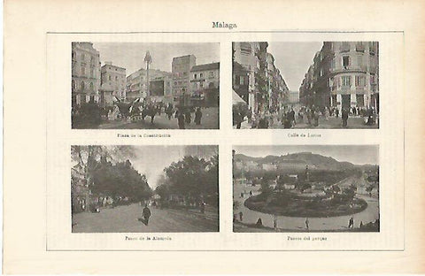 LAMINA ESPASA 3910: Lugares de la ciudad de Malaga