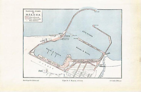 LAMINA ESPASA 3908: Plano del puerto de Malaga
