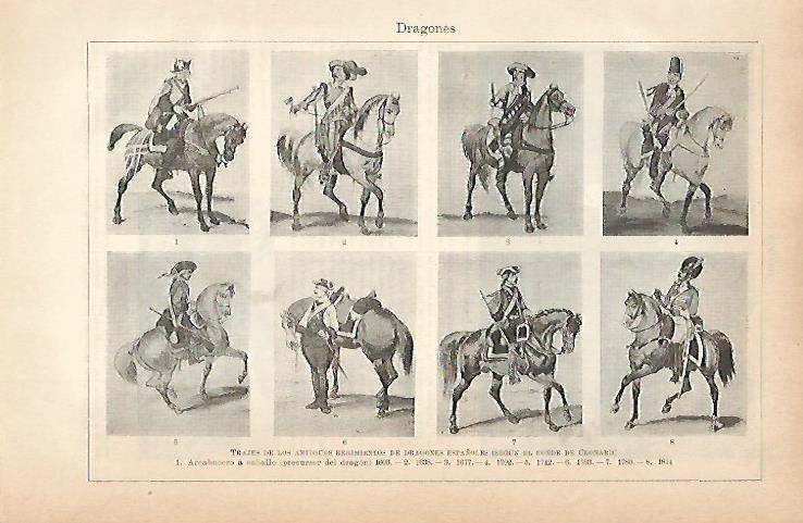 LAMINA ESPASA 3142: Trajes de los antiguos regimientos de dragones españoles