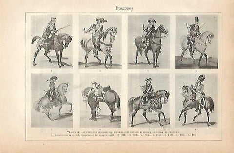 LAMINA ESPASA 3142: Trajes de los antiguos regimientos de dragones españoles