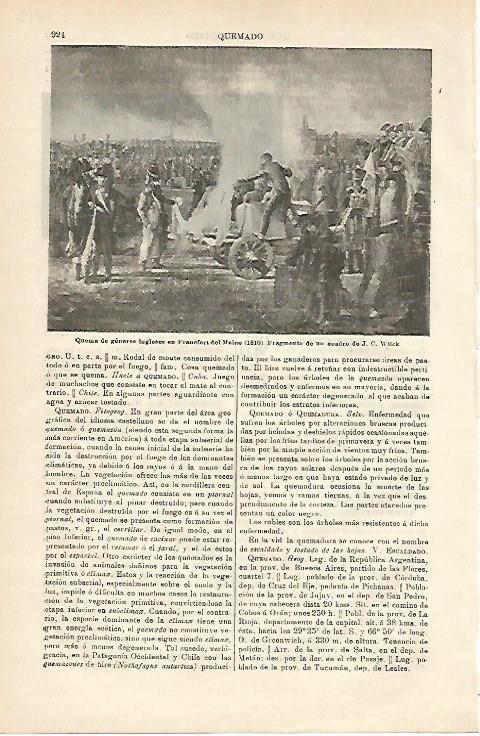 LAMINA ESPASA 3813: Fragmento de Quema de generos ingleses por Wilck