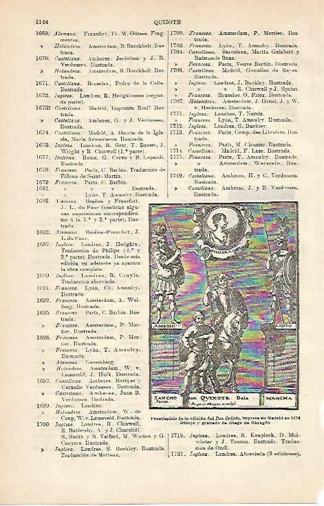 LAMINA ESPASA 3827: Edicion de 1674 de El Quijote dibujo de Diego de Obregon
