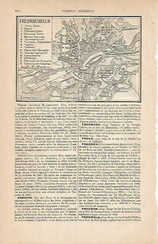 LAMINA ESPASA 3508: Plano de Friedrikshald Noruega