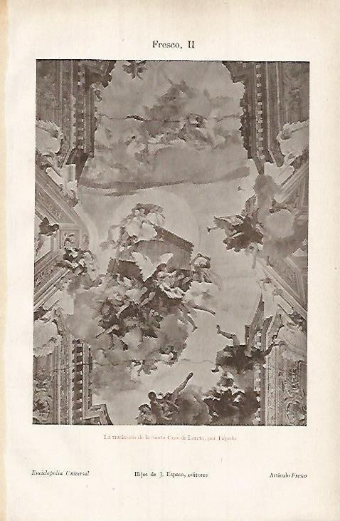 LAMINA ESPASA 3517: La traslacion de la Santa Casa de Loreto freeesco de Tiepolo