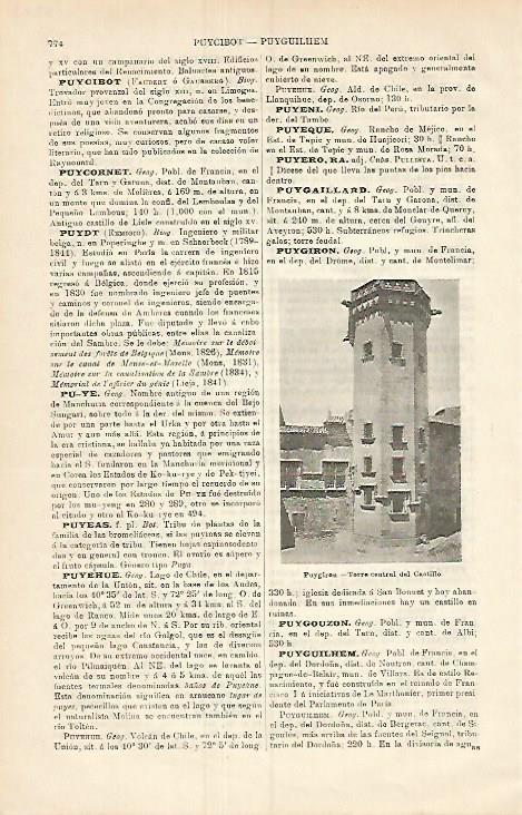 LAMINA ESPASA 3803: Torre del Castillo de Puygiron Francia