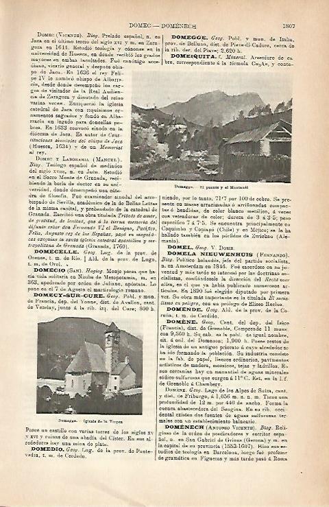 LAMINA ESPASA 3106: Vistas de Domegge Italia