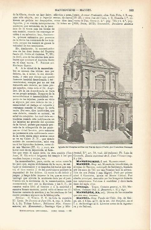 LAMINA ESPASA 3990: Iglesia del Hospital Militar de Val de Grace en Paris