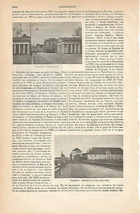 LAMINA ESPASA 3199: Vistas de Dusseldorf Alemania