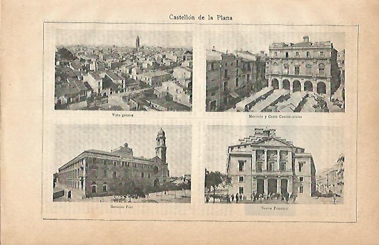 LAMINA ESPASA 3045: Vistas de Castellon de la Plana