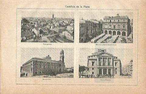 LAMINA ESPASA 3045: Vistas de Castellon de la Plana