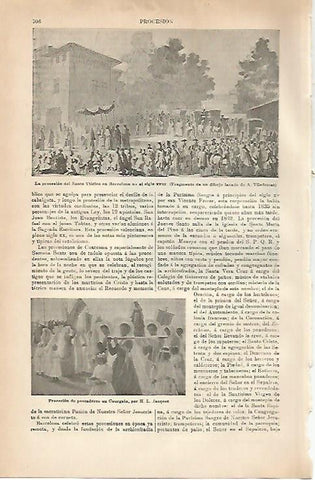 LAMINA ESPASA 3640: La procesion del Santo Viatico en Barcelona por Viladomat
