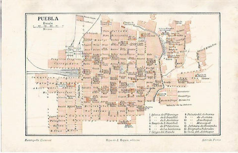 LAMINA ESPASA 3678: Plano de Puebla Mejico