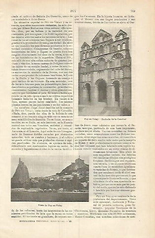 LAMINA ESPASA 3802: Vistas de Puy en Velay Francia