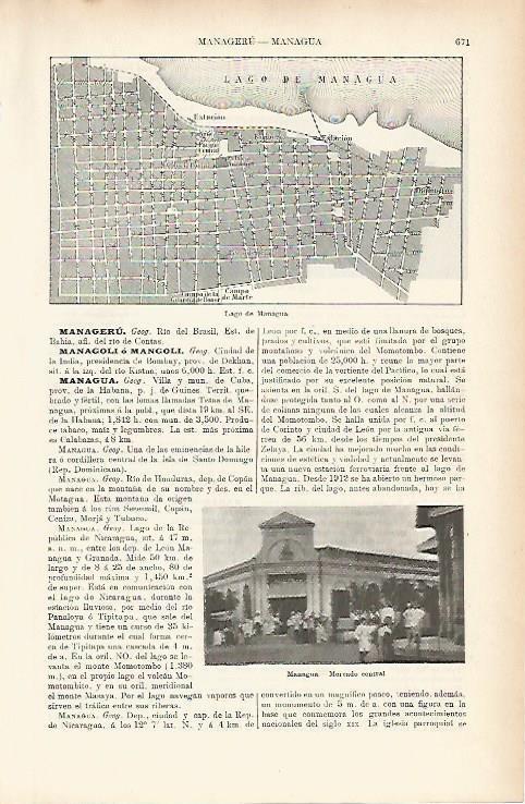 LAMINA ESPASA 3944: Lago de Managua Cuba