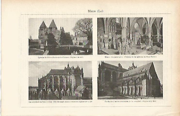 LAMINA ESPASA 3988: iglesias de Le Mans Francia