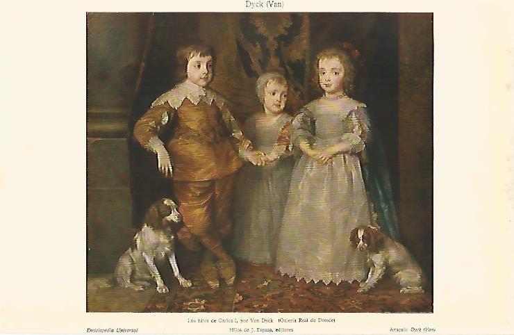 LAMINA ESPASA 3206: Los hijos de Carlos I por Van Dyck