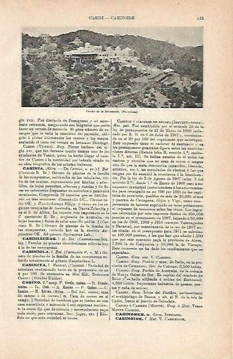 LAMINA ESPASA 3061: Casino de la Rabassada Barcelona
