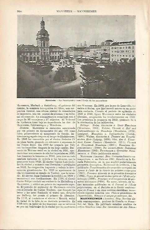 LAMINA ESPASA 3979: Paradeplatz en Mannheim Alemania