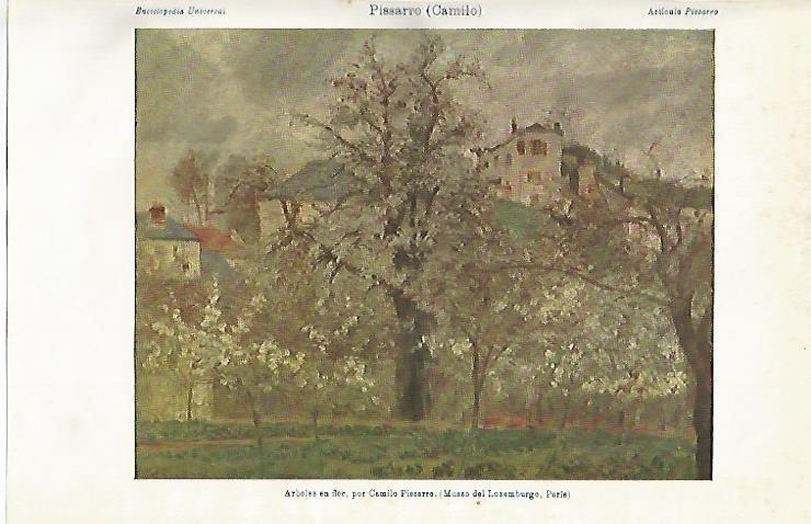 LAMINA ESPASA 3245: Arboles en flor por C. Pissarro